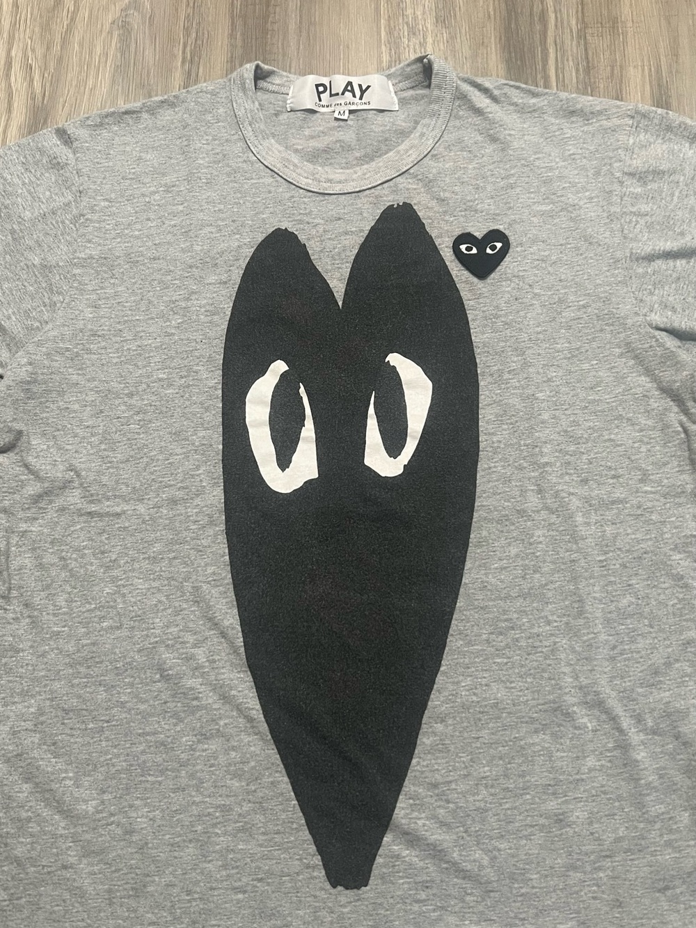 Comme des Garçons PLAY 2009 Womens Heather Grey Shirt Made in Japan